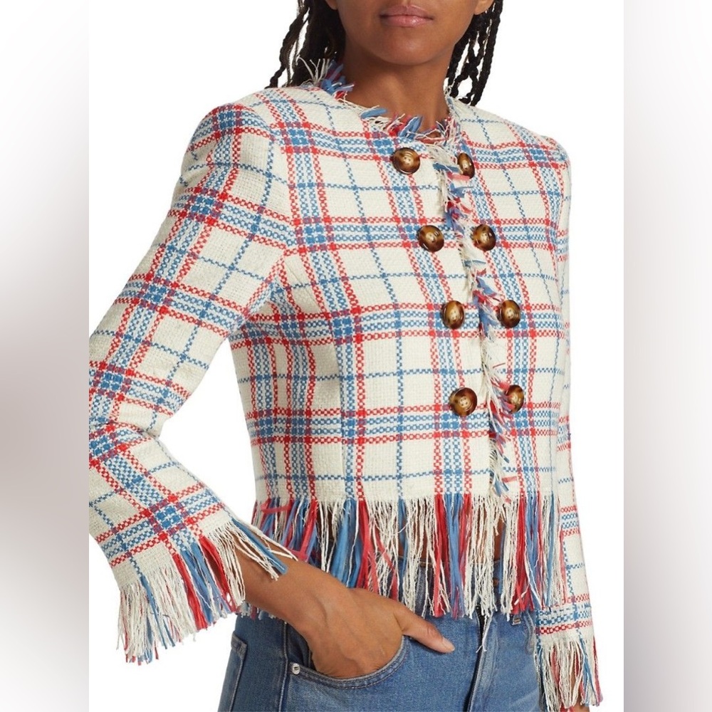 NWOT Veronica Beard Marlton Tweed Jacket Size Red White Blue Size 16 - Picture 10 of 16